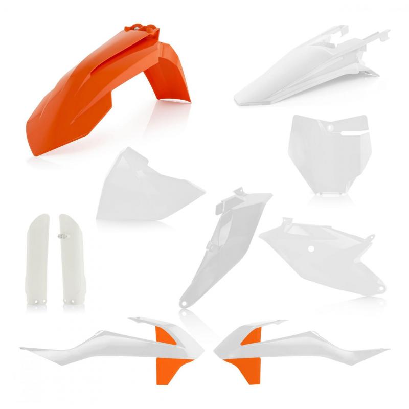 Kit plastiques complet Acerbis KTM 85 SX 2019 blanc/orange (couleur or
