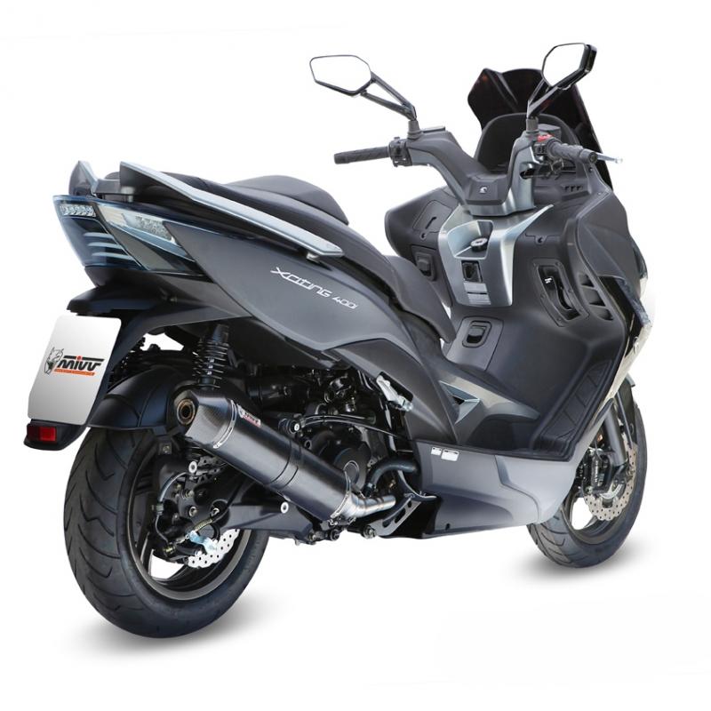 Ligne complète 1x1 MIVV Stronger Steel noir / casquette carbone Kymco