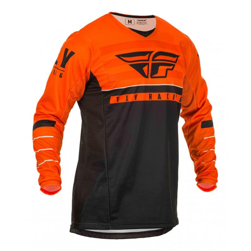 Maillot cross Fly Racing Kinetic K120 orange/noir/blanc- L