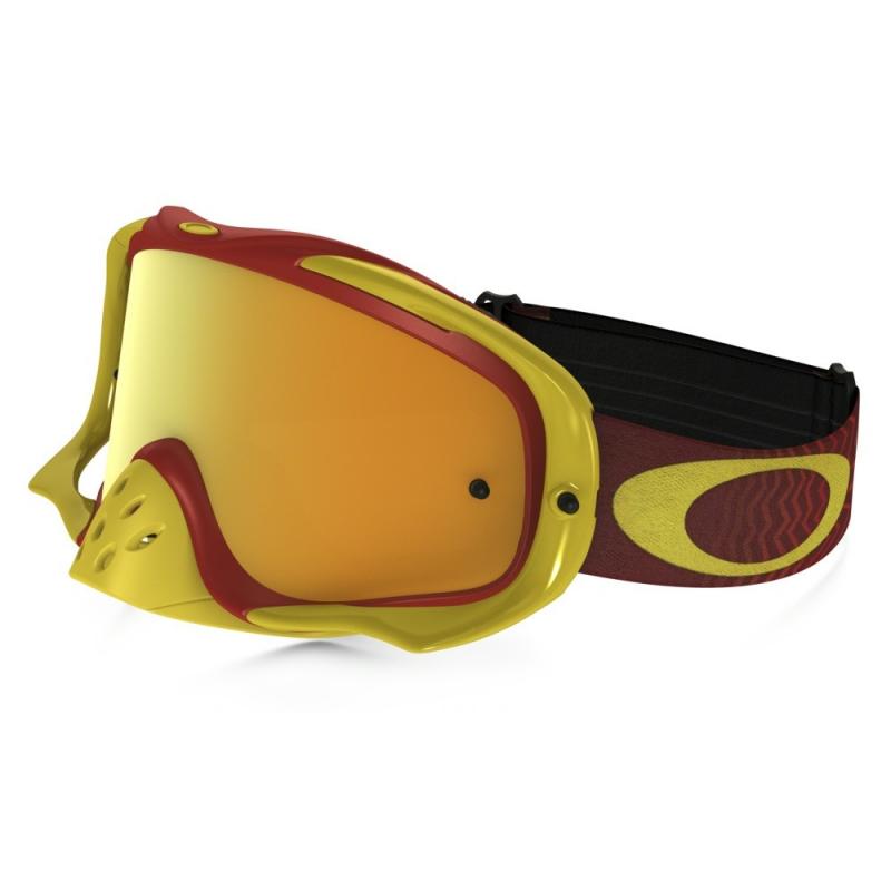 Masque cross Oakley Crowbar Shockwave jaune/rouge écran 24K iridium