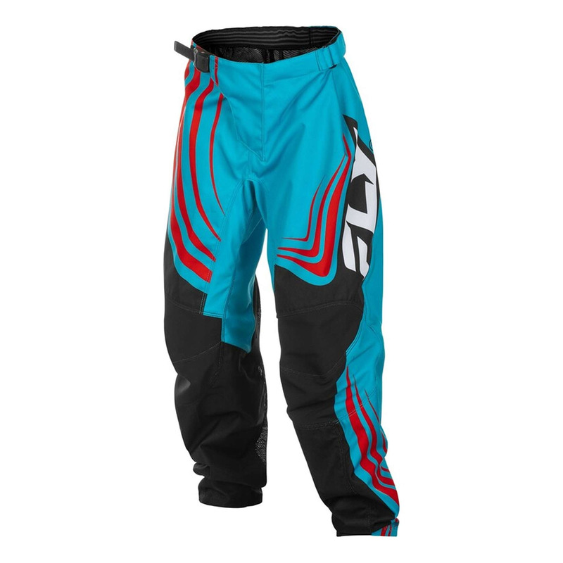 Pantalon cross enfant Fly Racing F-16 cyan/noir/rouge
