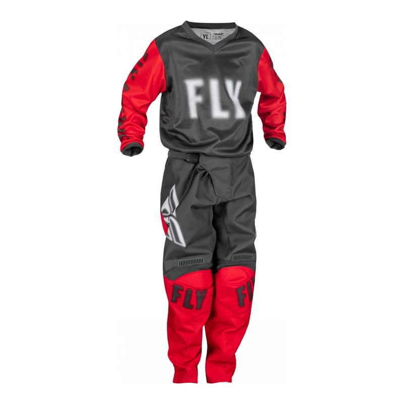 Pantalon cross enfant Fly Racing Youth F-16 gris/rouge