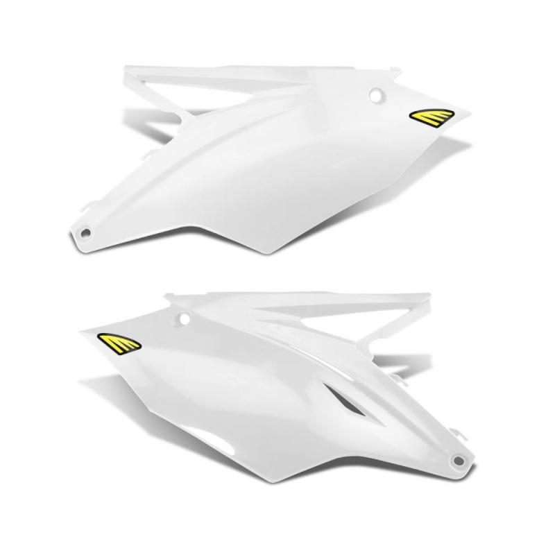 Plaques numéro latérales Cycra Kawasaki 450 KX-F 16-17 blanc