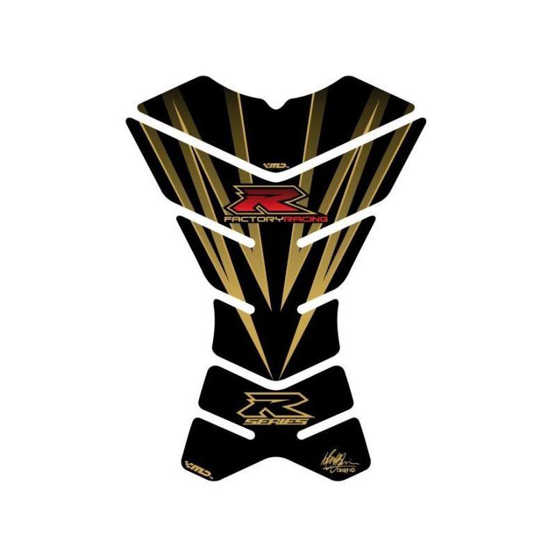 Protection de réservoir Motografix noir/or Suzuki 3 pièces