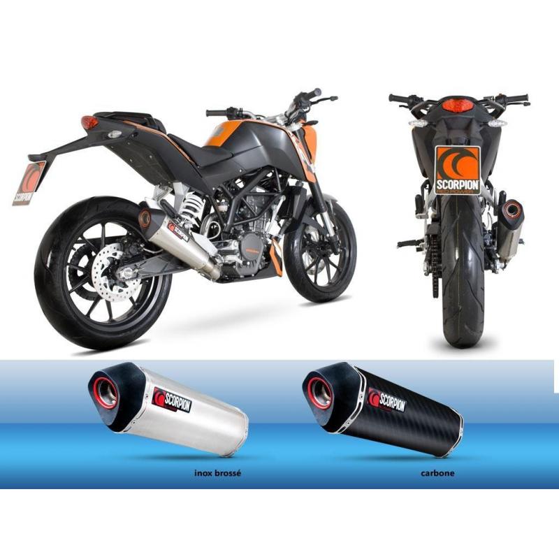 Silencieux homologué Scorpion Serket Carbone pour KTM Duke 125 11-12