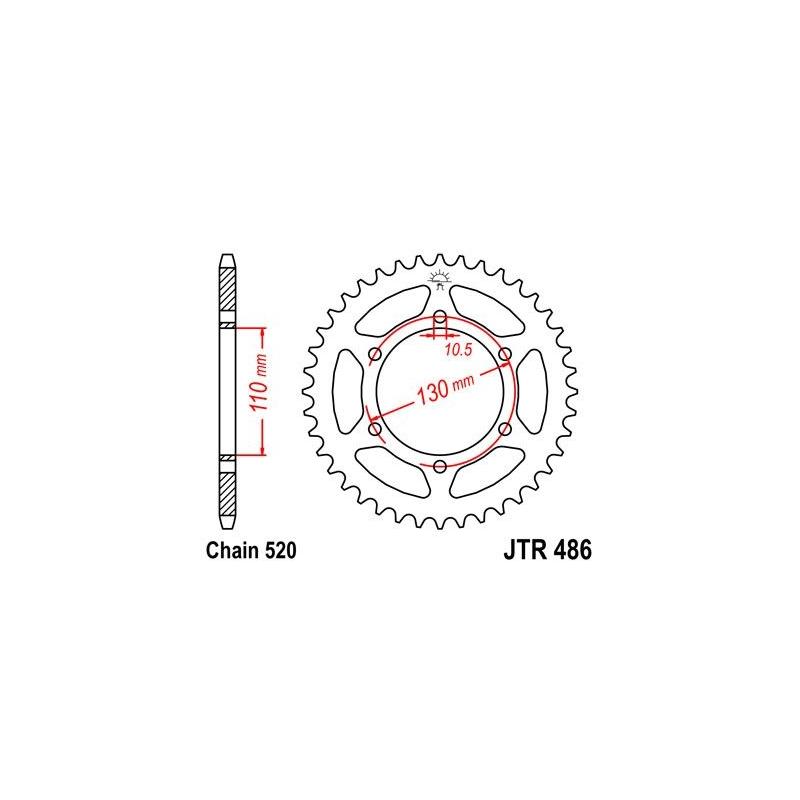Couronne JT Sprockets Acier pas 520 44 dents - Pour Yamaha YZF-R3 15-1