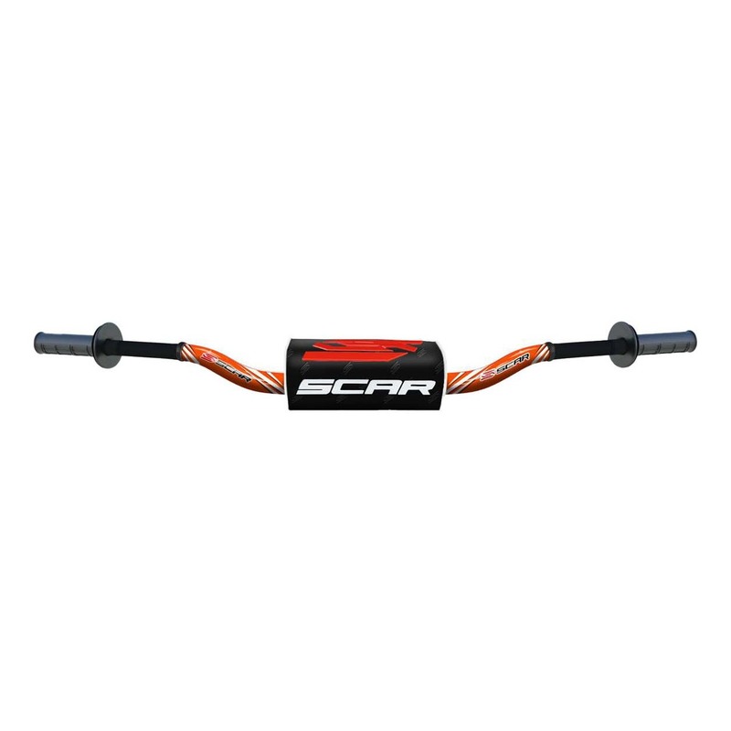 Guidon Ø28,6mm sans barre Scar O² KTM/Husqvarna orange/mousse noire