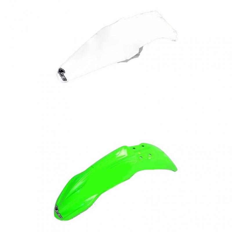 Kit garde-boue avant et arrière UFO Kawasaki 250 KX-F 13-16 vert/blan