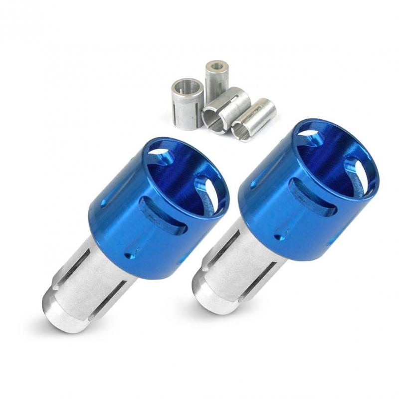 Embout guidon TNT hole bleu anodise (la paire)