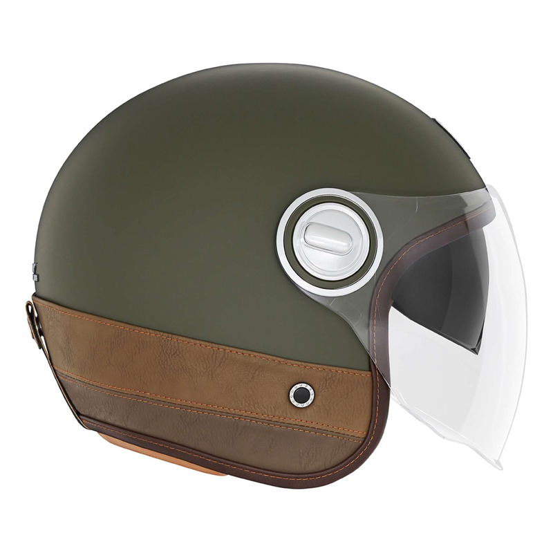 Casque Nox Premium Heritage blanc perle, casque jet vintage, scooter