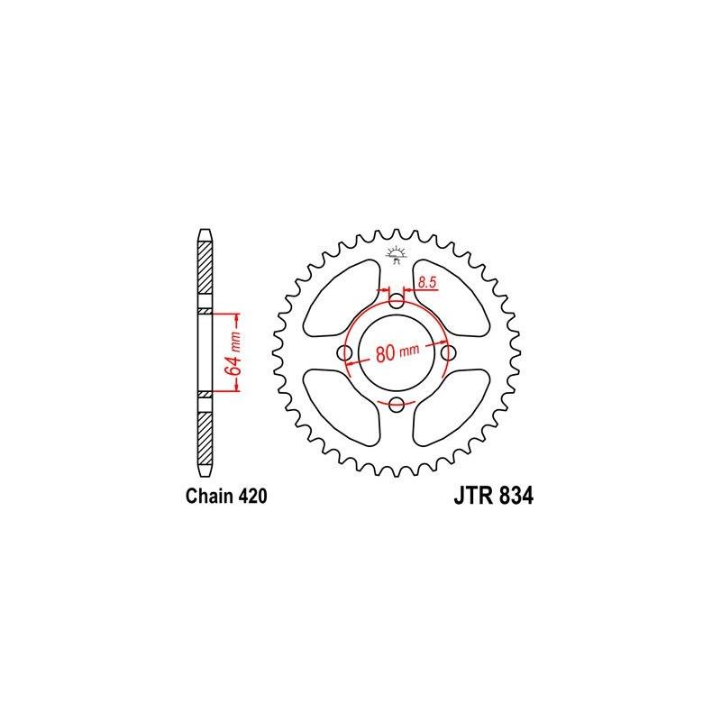 Couronne JT Sprockets Acier pas 420 48 dents - Pour Yamaha RT 100 90-00