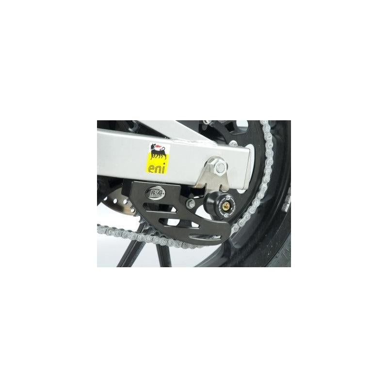 Diabolos de bras oscillant R&G Racing noir sur platine Aprilia RS4 125 11-16