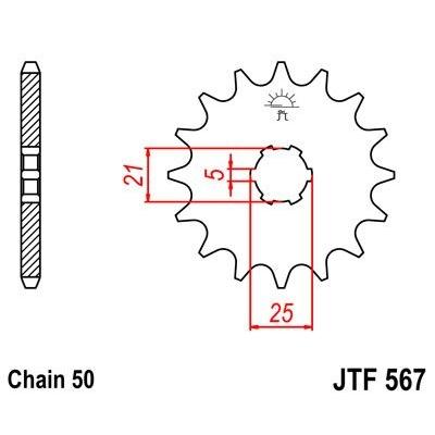 Pignon JT Sprockets Acier pas 530 16 dents - Pour Yamaha RD 350 LC 80-82