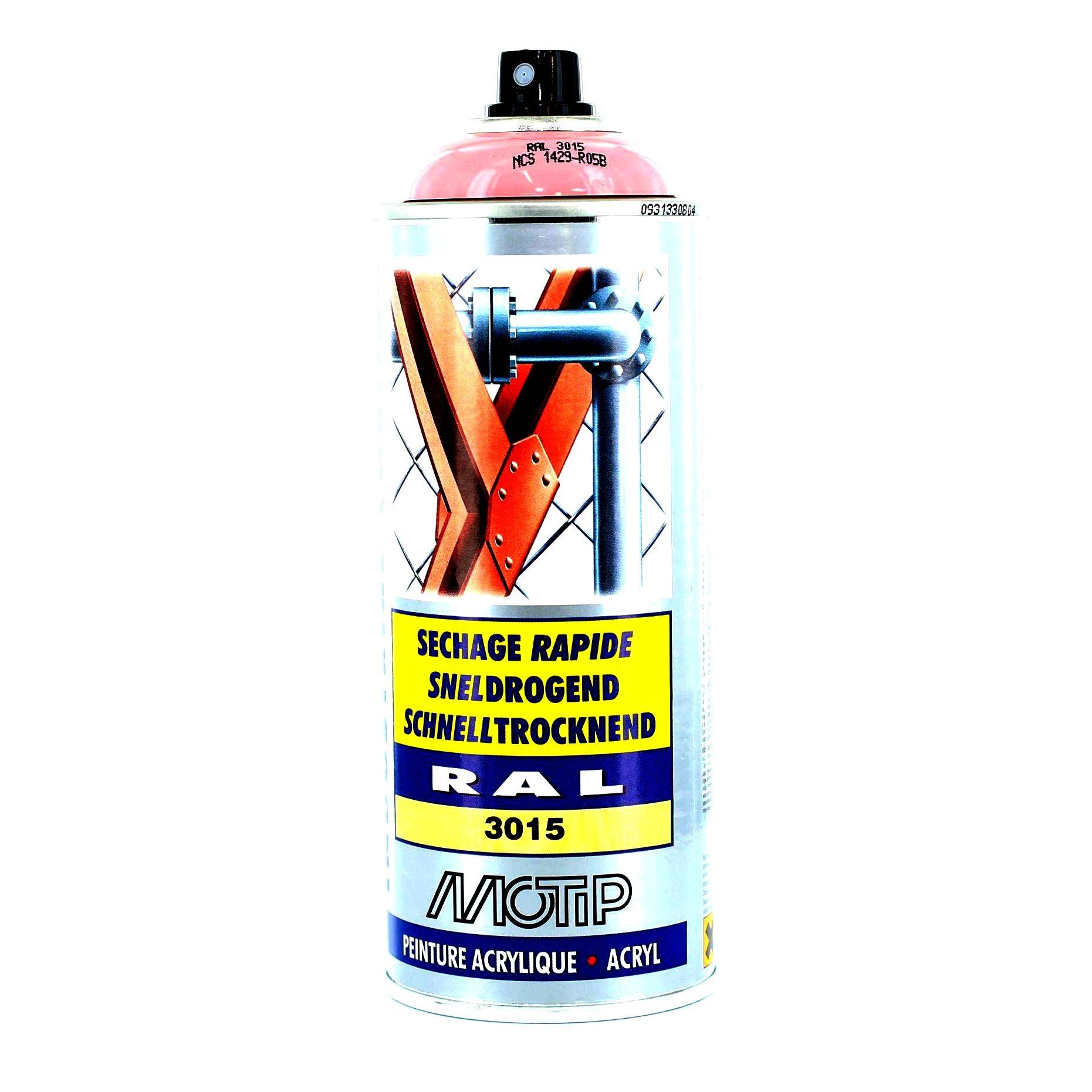 Bombe peinture Rose clair brillant acrylique RAL 3015 Motip 400 ml M07091 -  Peinture sur La Bécanerie