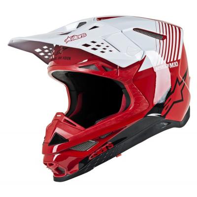 Casque cross Alpinestars Supertech S-M10 Dyno rouge/blanc