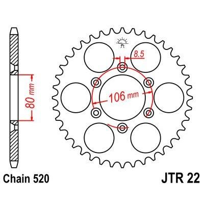 Couronne JT Sprockets Acier pas 520 49 dents - Pour Aprilia RX 125 08-12