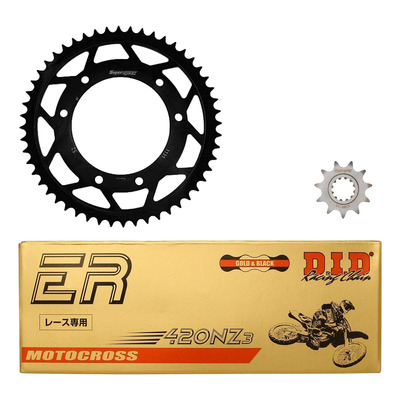 Kit chaîne DID type TT attache rapide pour Rieju 50 SMX 2005 couronne 8,5