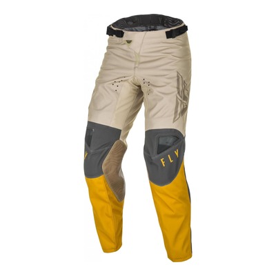 Pantalon cross Fly Racing Kinetic K121 moutarde/stone/gris