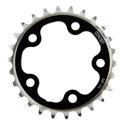 Plateau vélo de route Wtp 5 branches Ø74mm (intérieur) noir/argent
