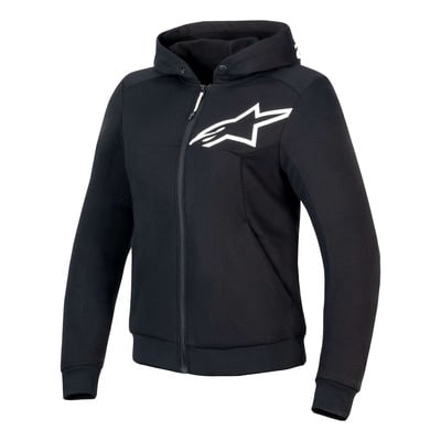 Sweat moto femme à capuche Alpinestars Stella Chrome V2 Sport black/white