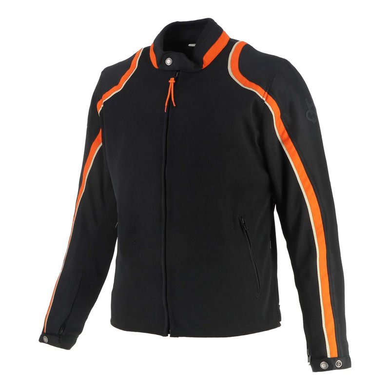 Blouson textile Helstons Phoenix Air noir/orange/beige
