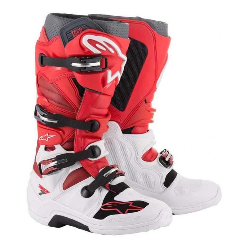 Bottes cross Alpinestars Tech 7 blanc/rouge/burgundy- US-5