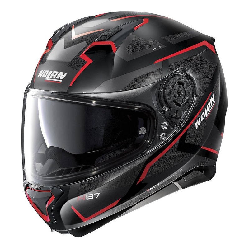 Casque intégral Nolan N87 Plus Overland N-Com Mat noir/rouge- 2XS