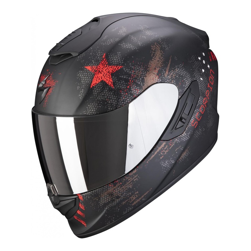 Casque intégral Scorpion EXO-1400 Air Asio Mat noir/rouge- S