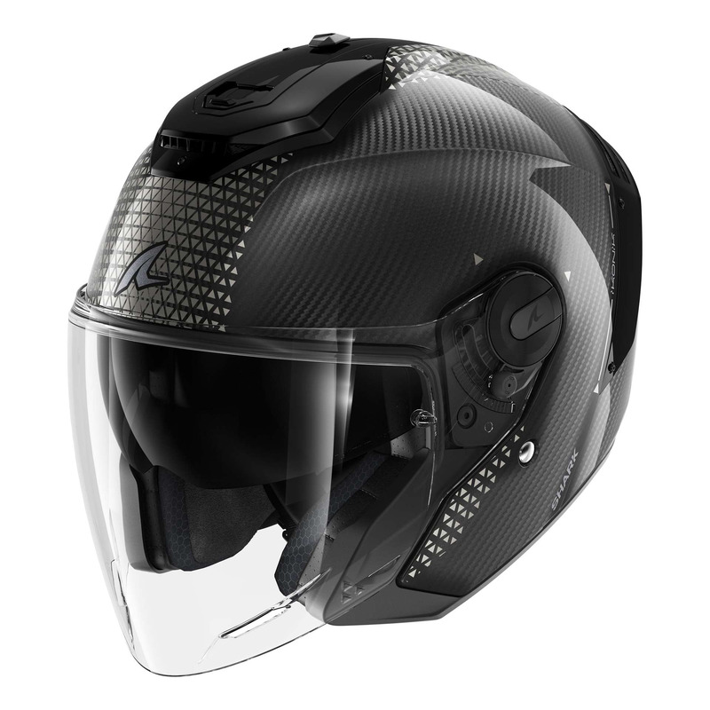 Casque jet Shark RS Jet Carbon Ikonik carbon/black/chrome- XS
