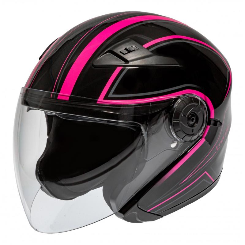 Casque jet Trendy T-404 Aeropolis noir / rose- M