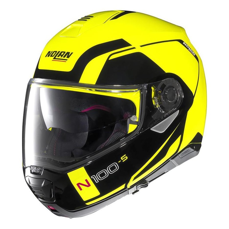 Casque modulable Nolan N100-5 Consistency N-Com Led jaune- 2XS