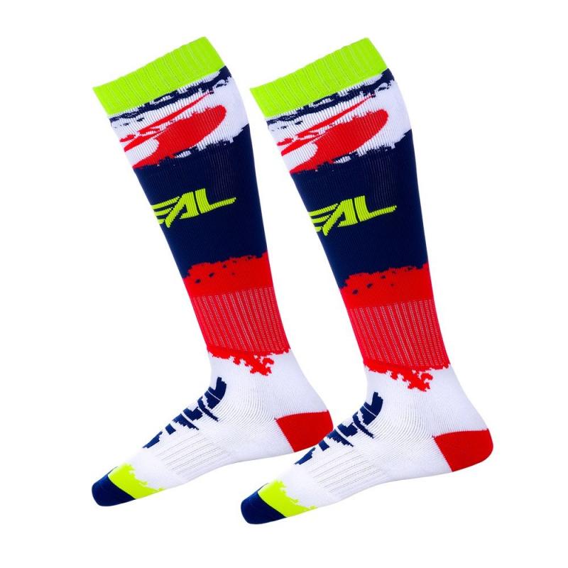 Chaussettes O'Neal Pro MX Revit rouge/bleu