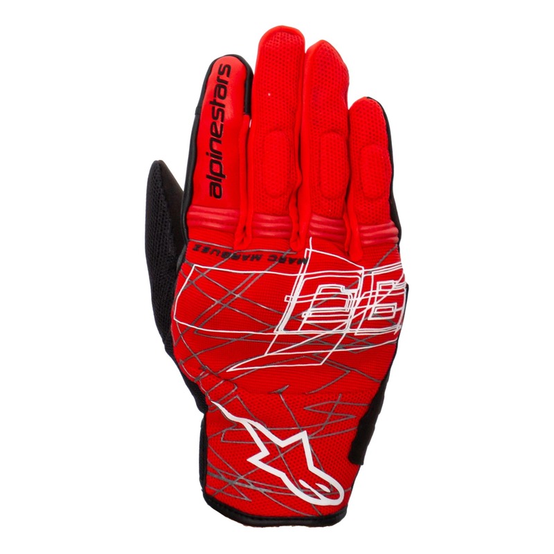 Gants textile Alpinestars Marc Marquez Losail v2 bright rouge/noir- S