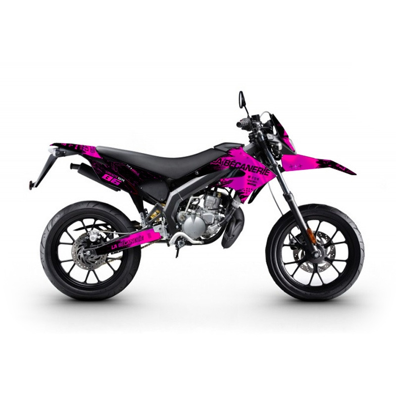 Kit déco La Bécanerie Mud rose/noir holographique Derbi DRD X-treme/Gilera SMT