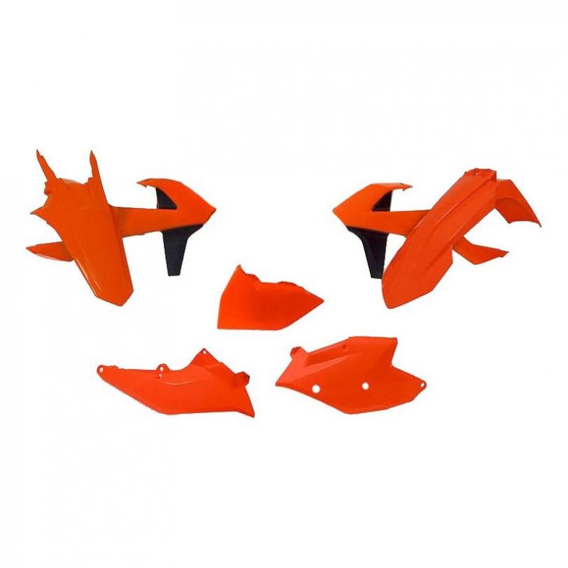 Kit plastique RTech KTM 250 EXC 17-19 orange fluo/noir