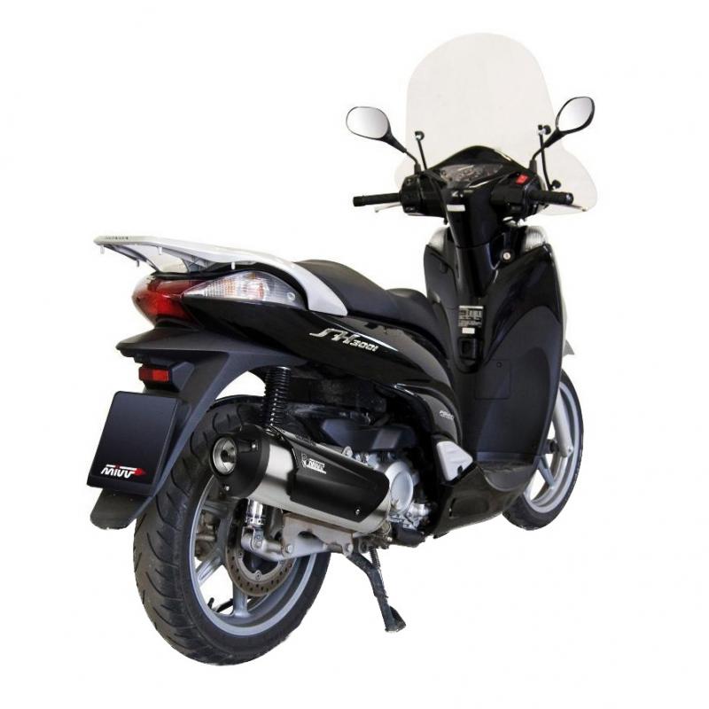 Ligne complète 1x1 MIVV URBAN inox brossé / ABS noir Honda SH 300 07