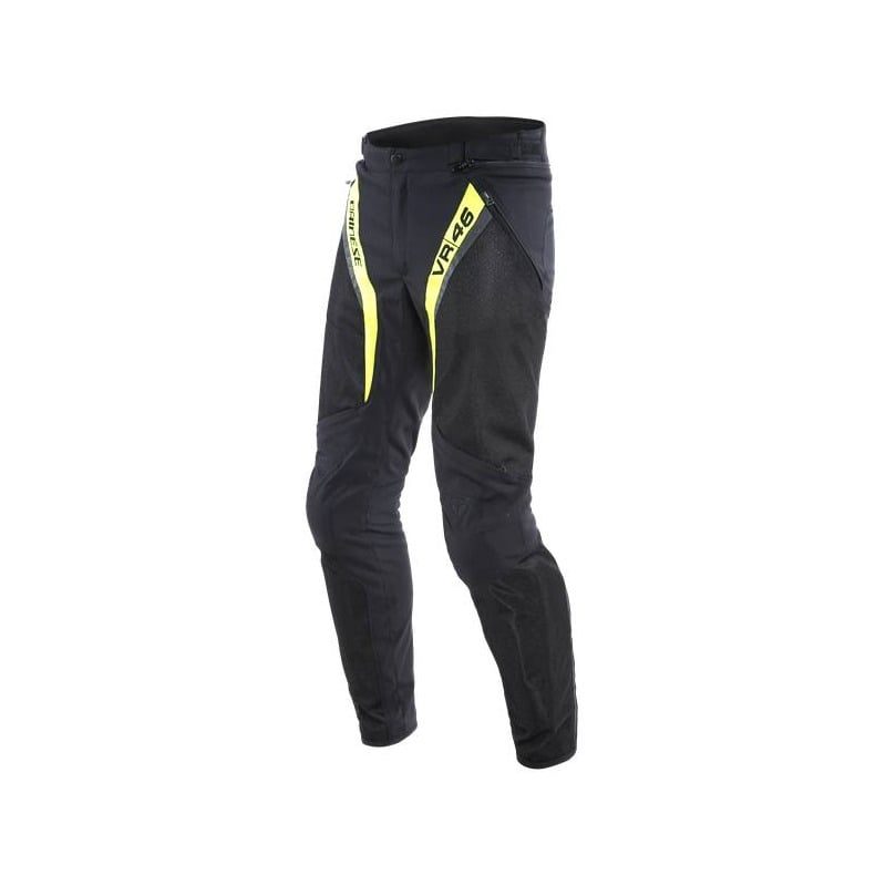 Pantalon textile Dainese VR46 Grid Air noir/jaune fluo