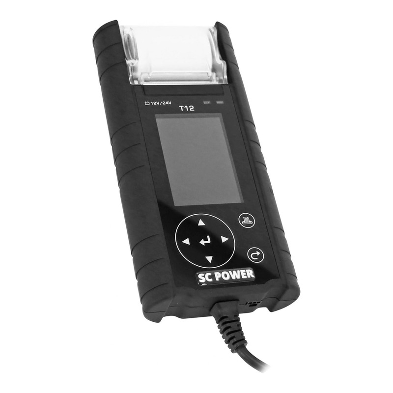 Testeur de batterie et de charge numérique 12V / 24V avec imprimante  intégrée