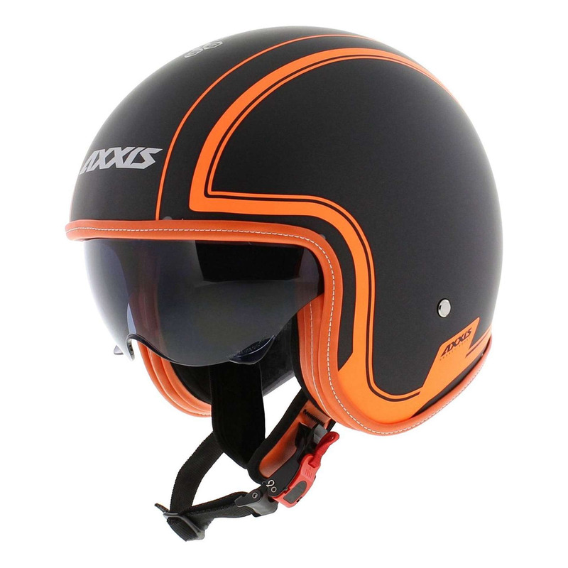 Casque jet Axxis Hornet SV Royal noir/orange fluo mat (ECE 22.05)- XS