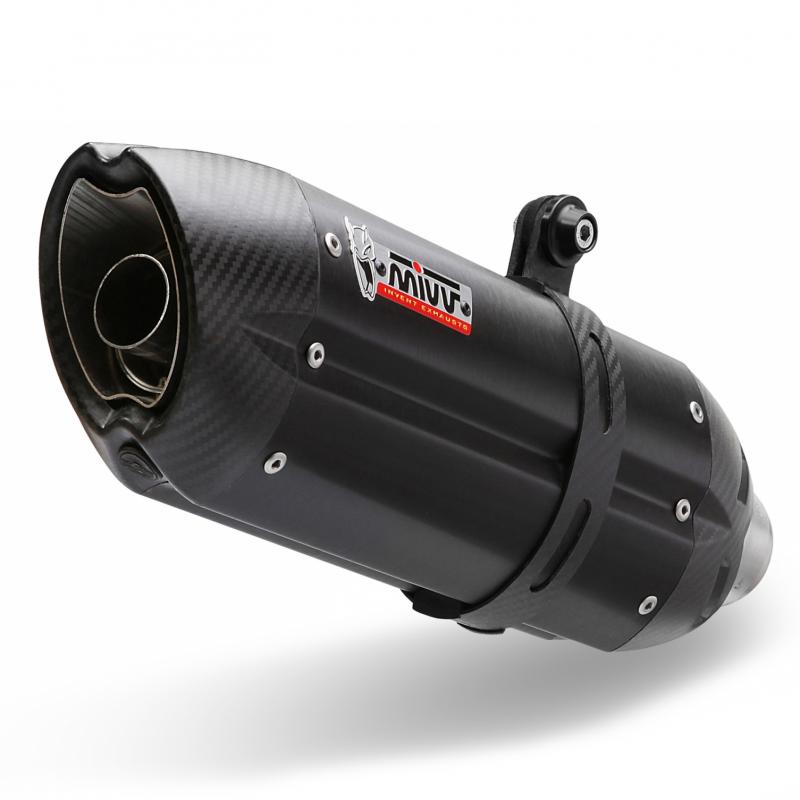 Silencieux MIVV Suono Steel Black / casquette carbone Suzuki Gladius S