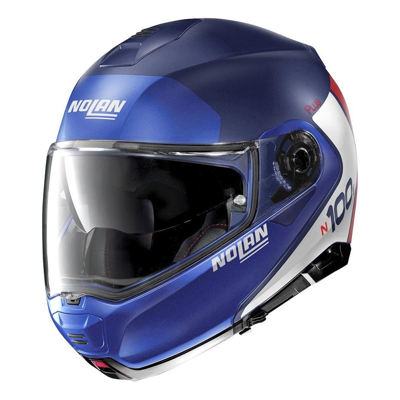 Casque modulable Nolan N100-5 Plus Distinctive N-Com Mat Imperator blu